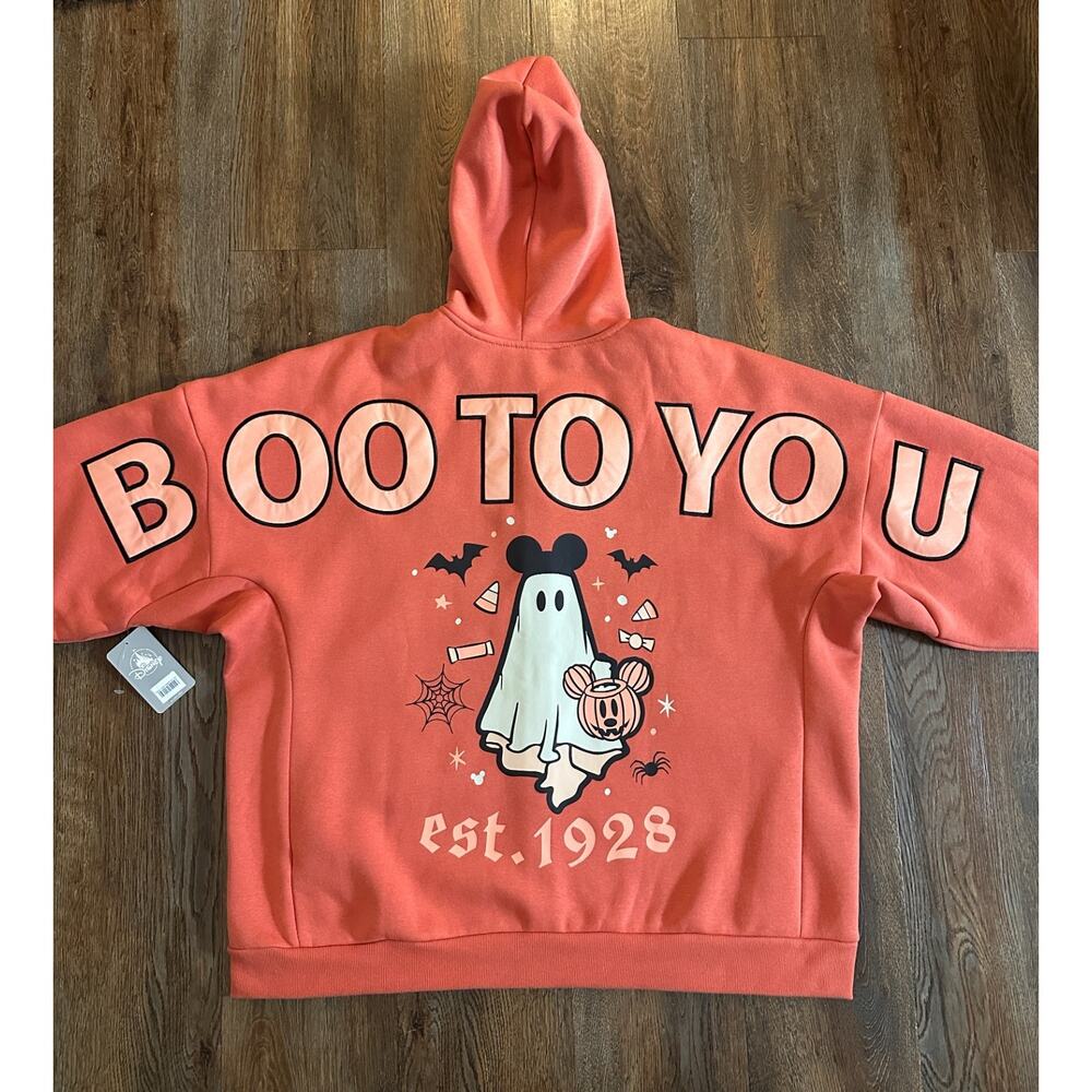 Disney Mickey Mouse Boo to You Hoodie Sweatshirt Adults Halloween Ghosts NWT XL - Picture 3 of 16